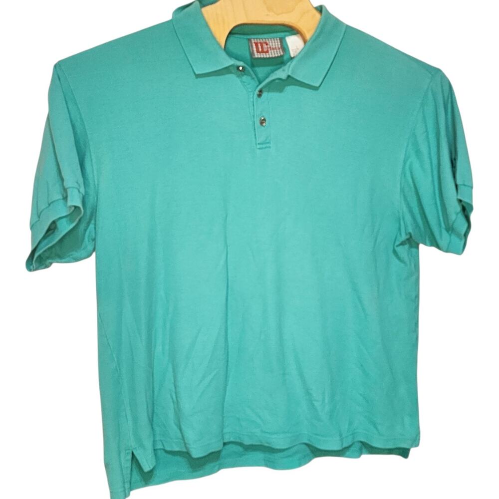 Vintage Wilson Men's Sports short sleeve Polo Aqua teal 90's Large L - Picture 2 of 6